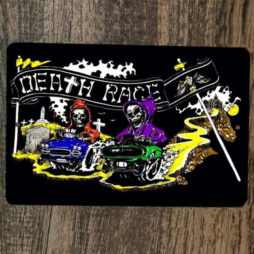 Death Race‎ Hot Rod Skeletons 8x12 Metal Wall Sign Poster